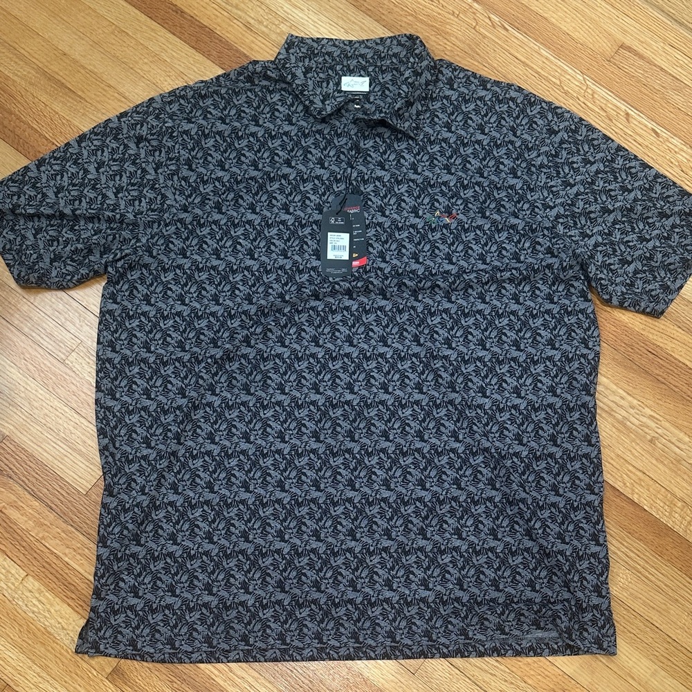 NEW WITH TAGS Greg Norman Play Dry Men’s Black Short Sleeve Shirt XXL